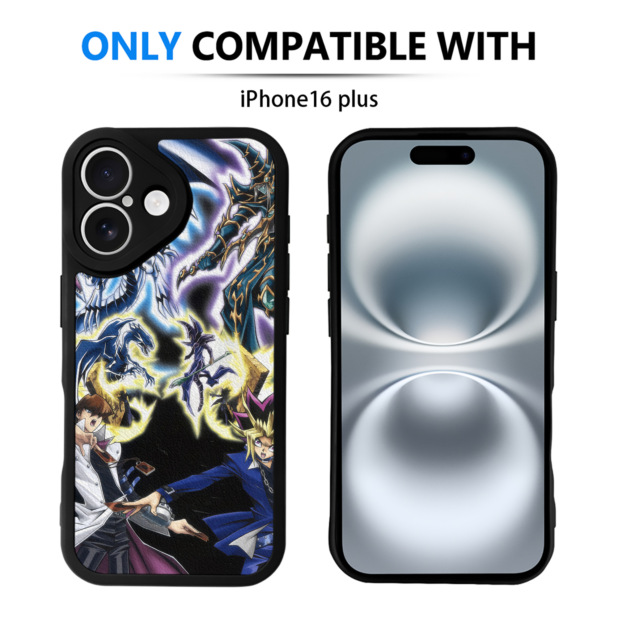 （画像用） 遊☆戯☆王 Yu-Gi-Oh! 【iPhone 16シリーズ対応】シリコンスマホケース（レザー調） 材質：シリコン